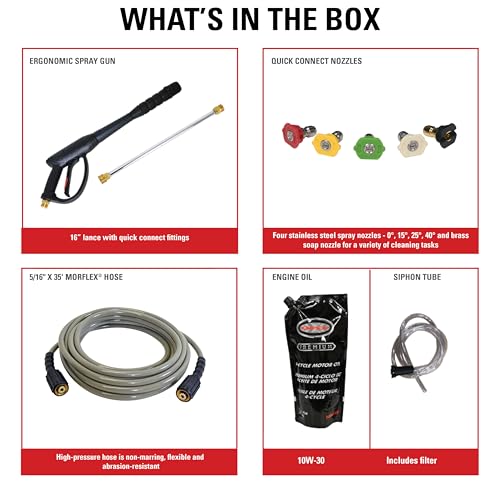 4200 PSI Gas Pressure Washer, 4.0 GPM Power Washer, Honda GX390 Engine, 50-Foot Steel-Braided Hose, Aluminum Series H356696