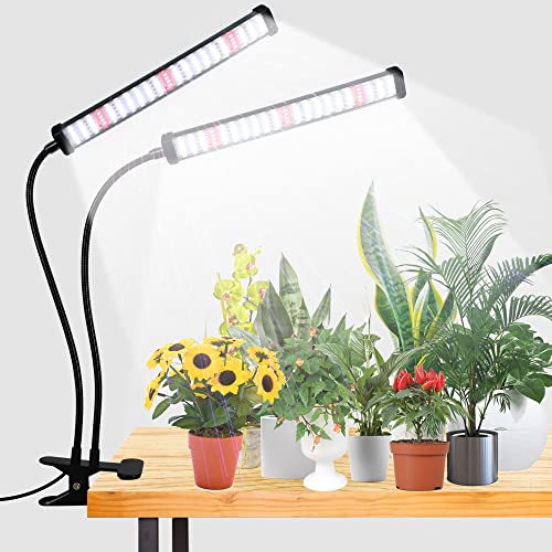 6000K Full Spectrum Clip Plant Growing Lamp with White Red LEDs, 5-Level Dimmable, Auto On Off Timing 4 8 12Hrs Z854552