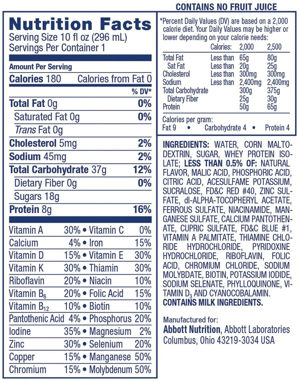 Blueberry Pomegranate 10 oz 4 pk Nutrition Drink Bottles I93584