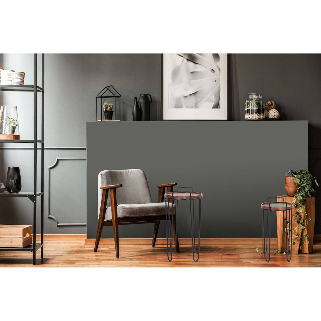 Iron & Acacia Nesting Tray Tables with Handles Set of 2 N462