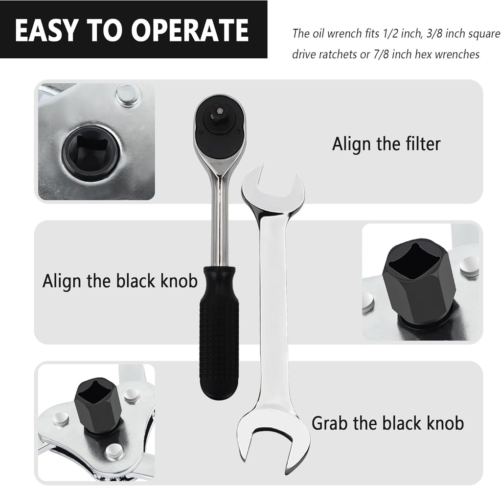 3 Jaw 2 Way Adjustable Oil Filter Wrench Tool U41639