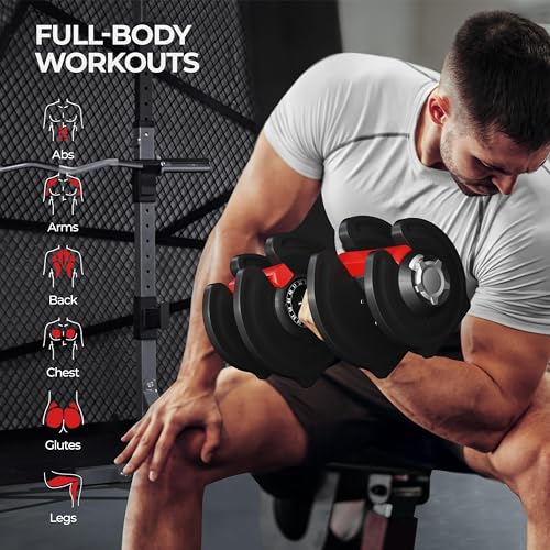 Adjustable Dumbbell Set 90LBS with Anti-Slip Handle O5696