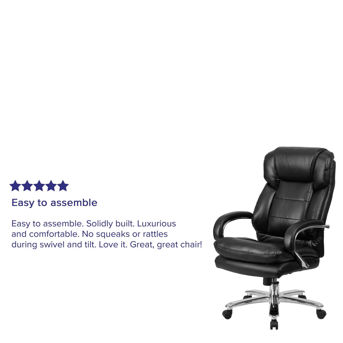 Black LeatherSoft Swivel Executive Office Chair N27276