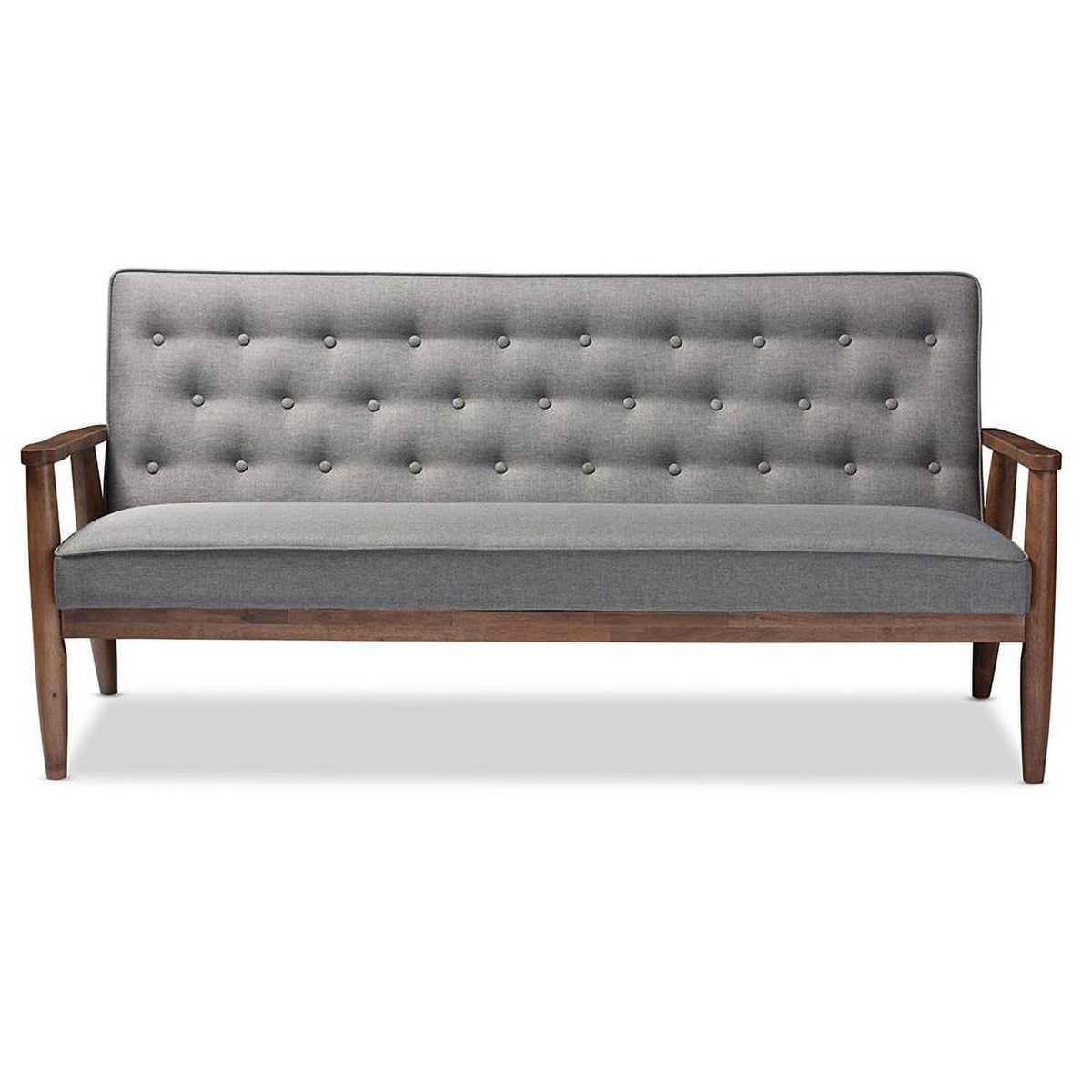 2 Piece Tufted Sofa Set in Gray G3693