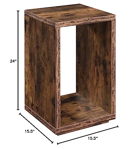 White Faux Marble End Table with Shelf Z9408