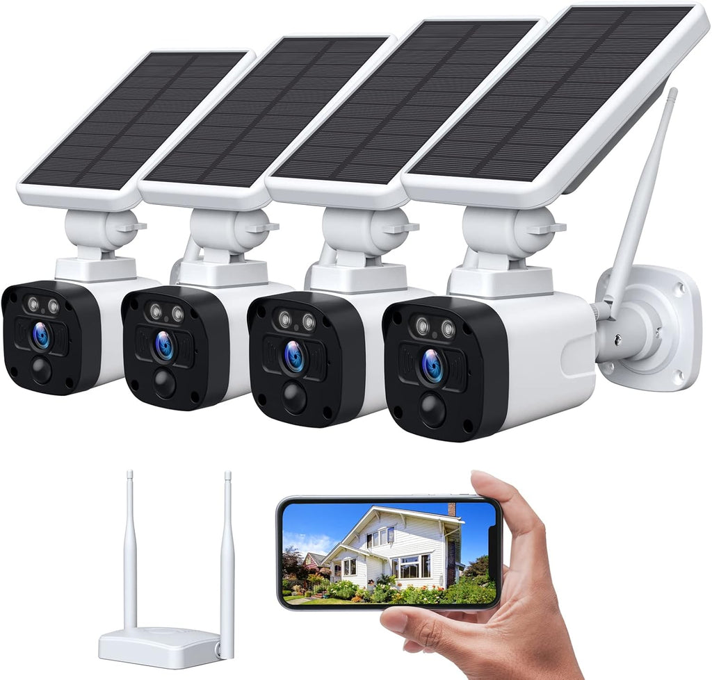 4 Camera Set Solar Security Camera System with Base Station G901