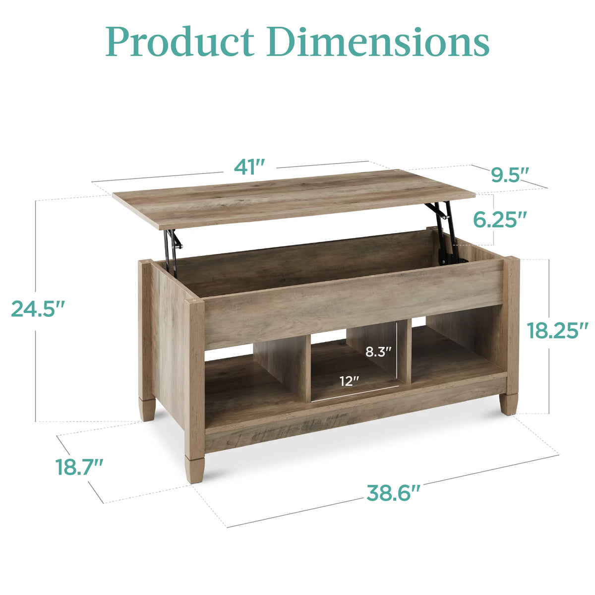 Lift Top Coffee Table with Hidden Storage F955475