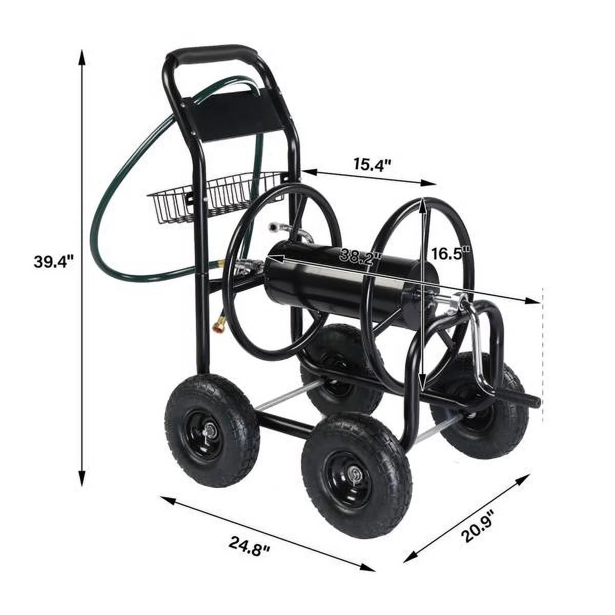 Heavy Duty Garden Hose Reel Cart with 4 Wheels G70005