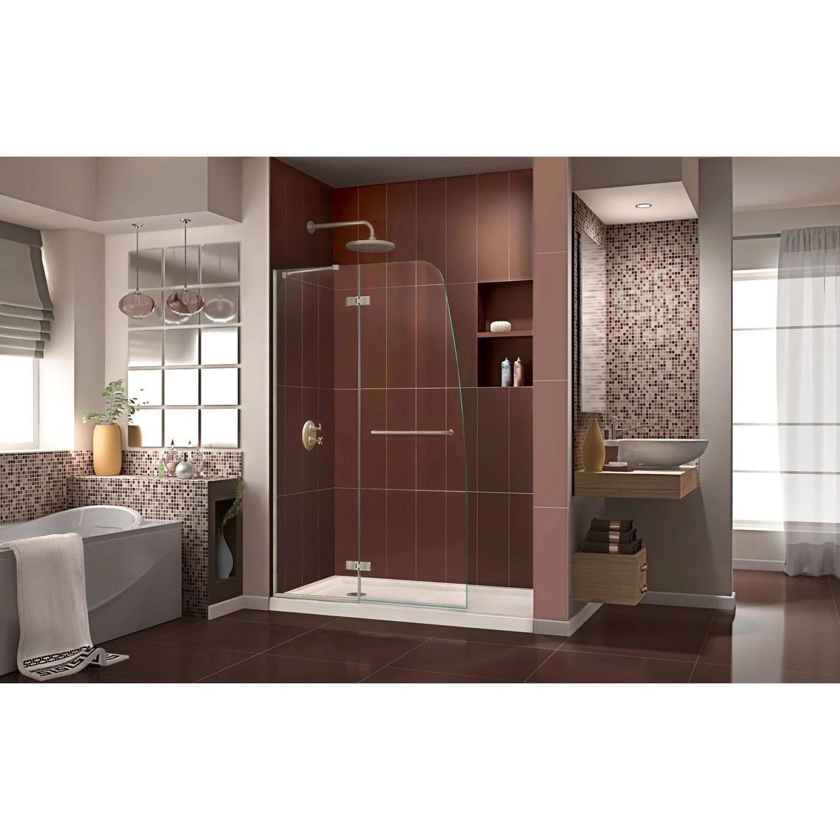 Frameless Shower Door in Brushed Nickel H35435