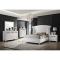 White Upholstered Tufted Bedroom Set Y947541