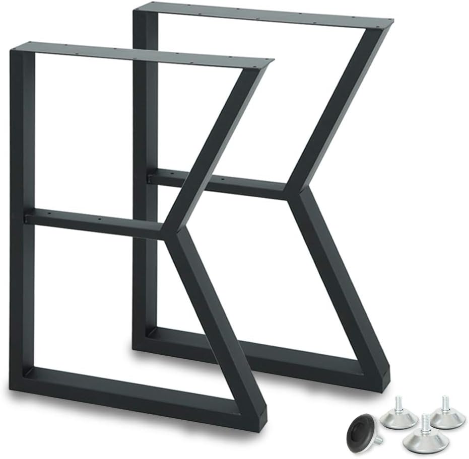 28 inch Black Cast Iron Table Legs Set of 2 K512