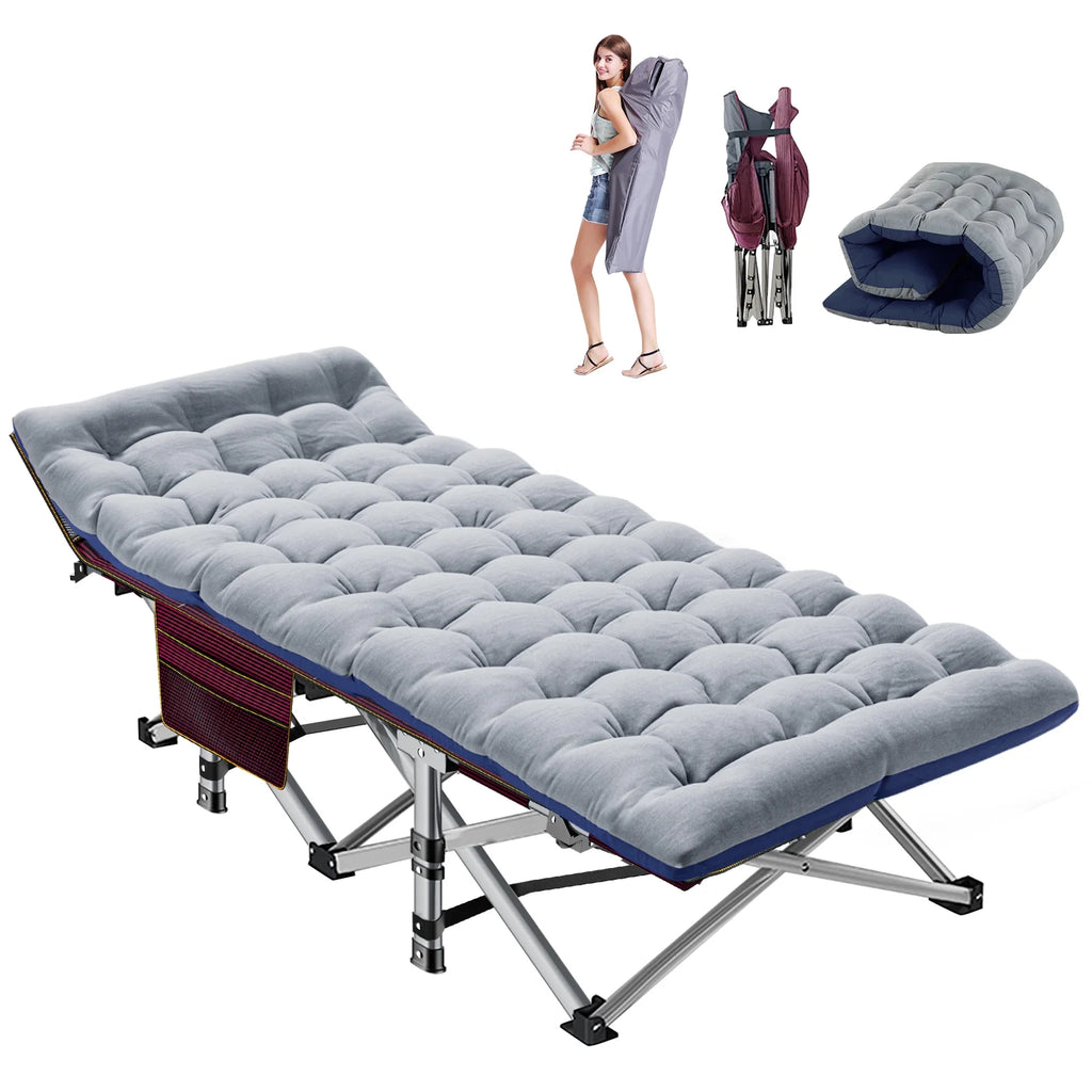 Folding Camping Cot with Mattress & Carry Bag P66701