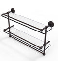 22 inch Double Glass Shelf with Towel Bar, Venetian Bronze C712
