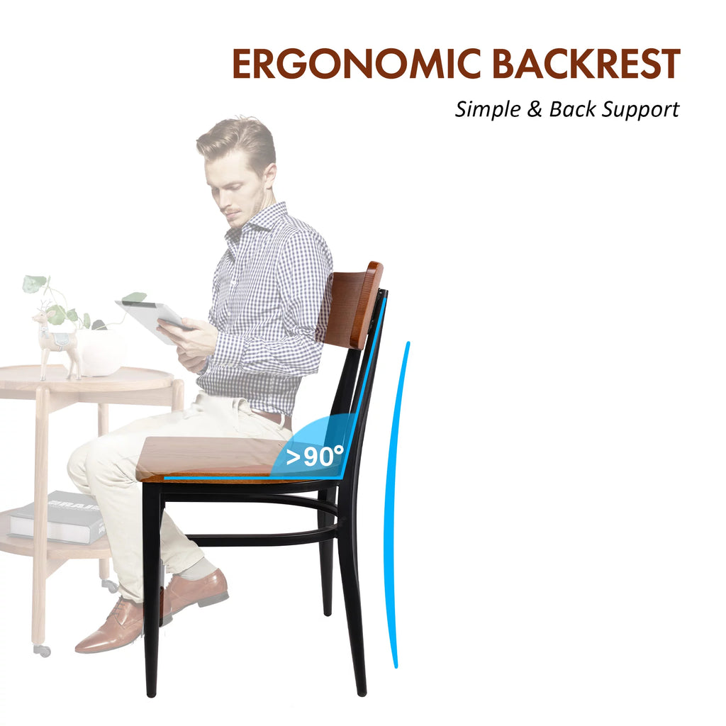 Mid Century Modern Dining Chairs Set of 2 Walnut Wooden X561