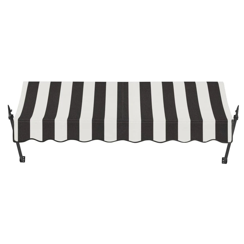 Black/White Stripe Acrylic Fixed Awning K391138