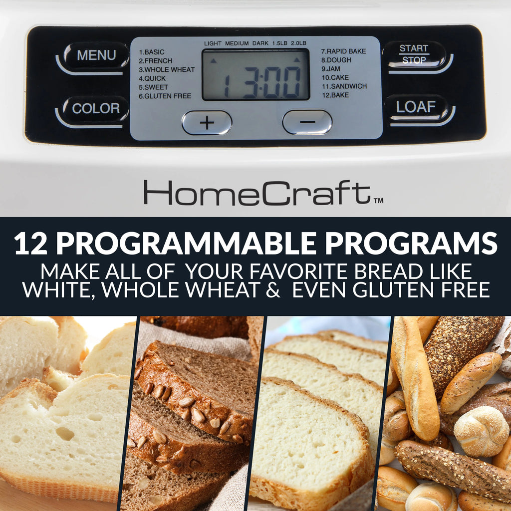 Programmable 2 Lb. Breadmaker with Auto Fruit & Nut Dispenser K341