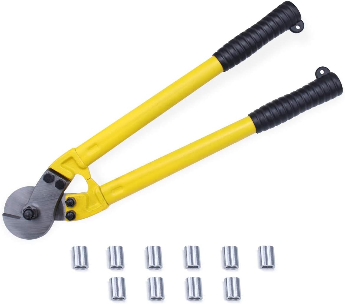 18" Chromium Vanadium Steel Cable Cutter with 10Pcs Ferrules A6307