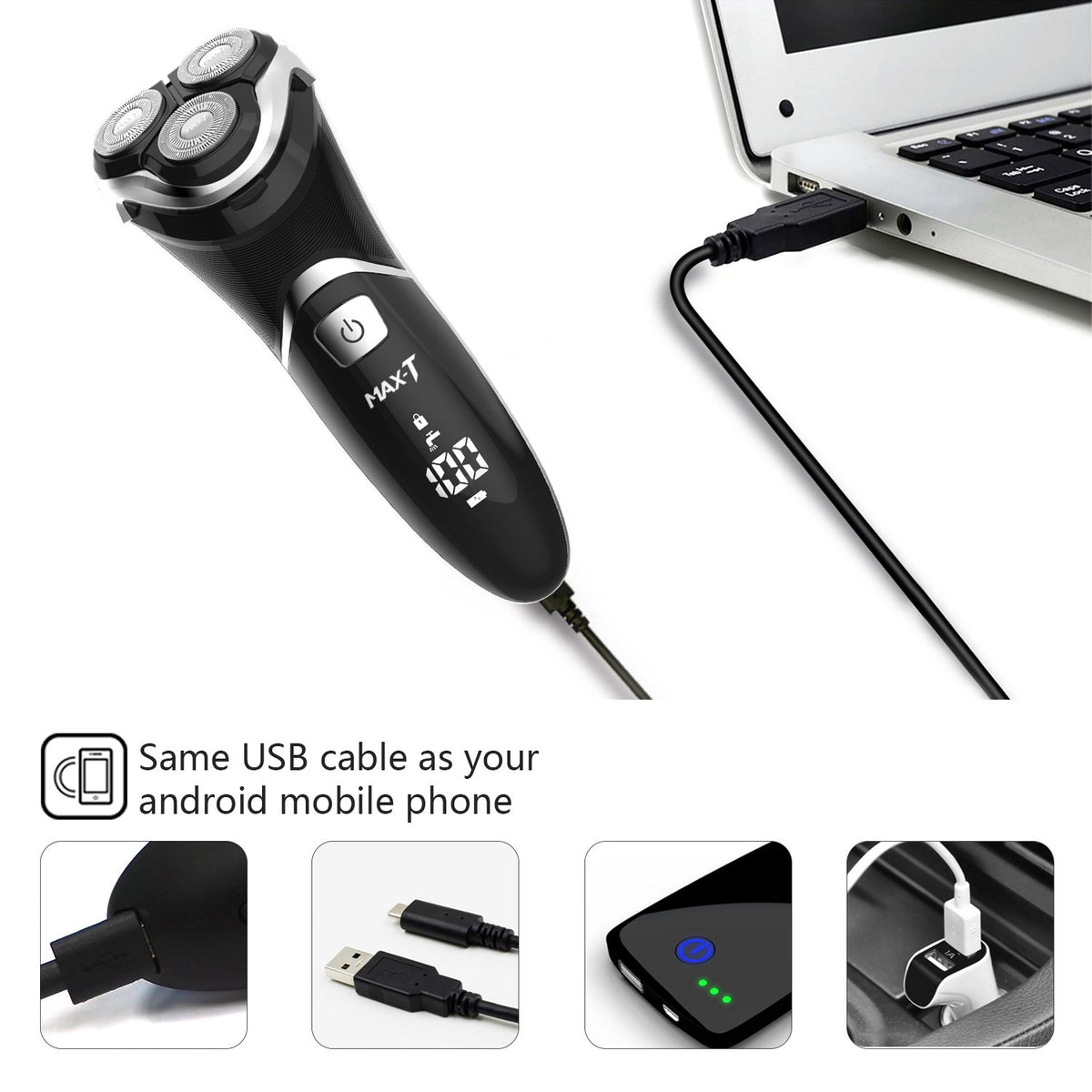 Electric Shaver Razor with Pop Up Trimmer, IPX7 Waterproof, Pack of 2 I956236