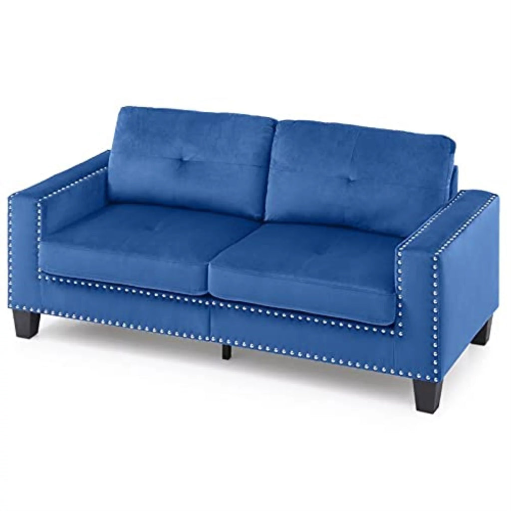 Navy Blue Velvet Sofa P491196