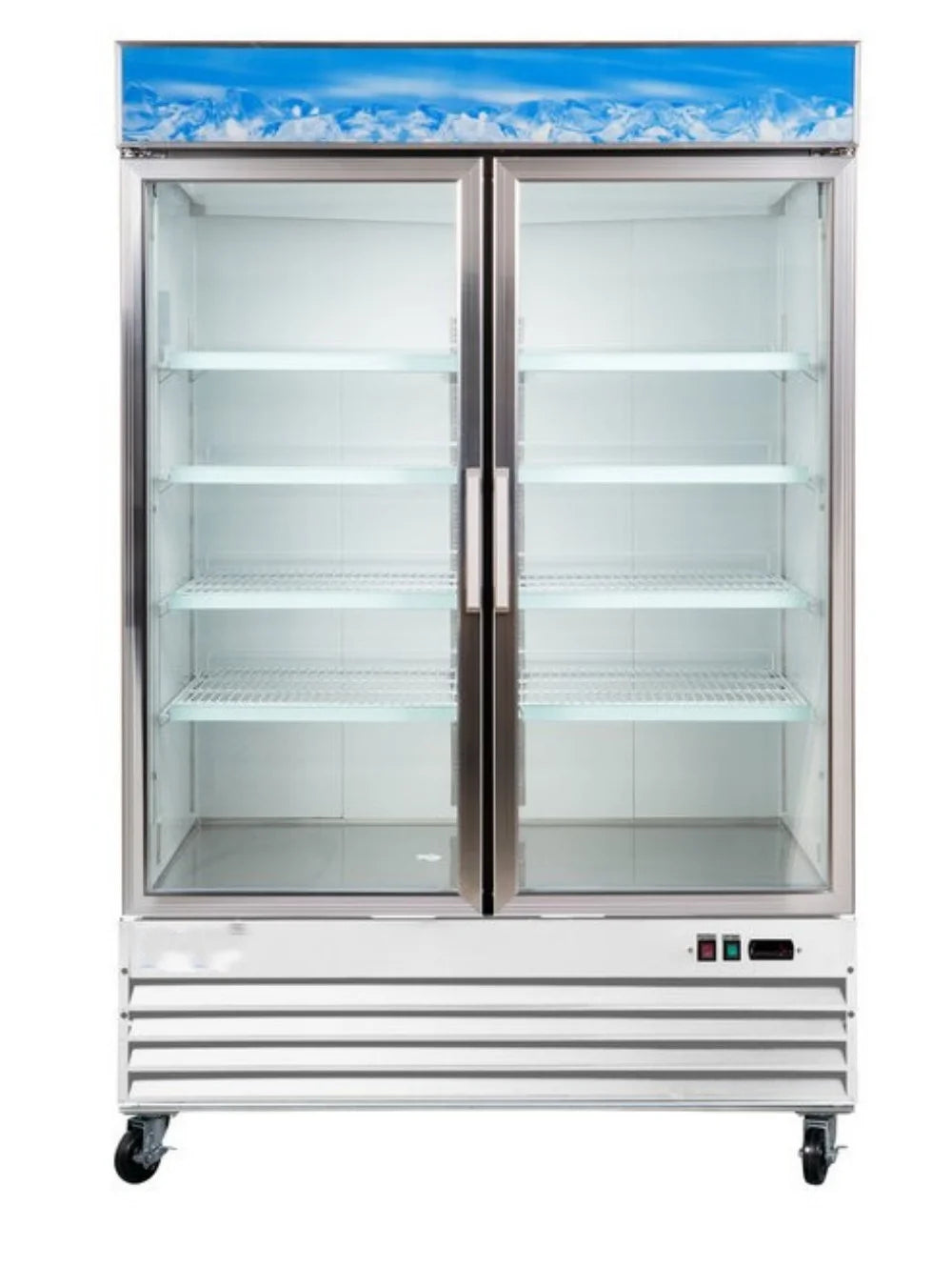 Heavy Duty 45 cu. ft. Commercial Refrigerator Merchandiser 2 Glass Door Stainless Steel G979202