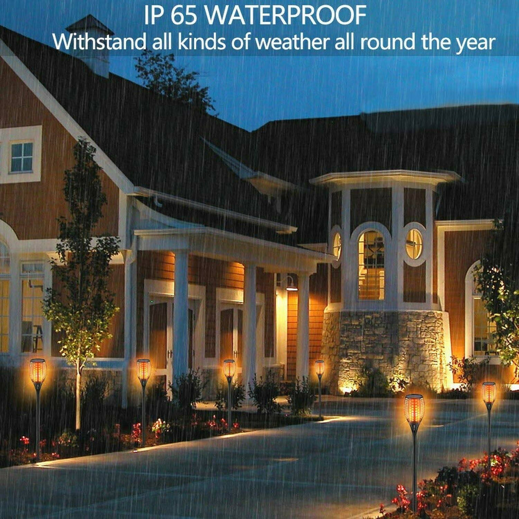 Solar Torch Lights Waterproof Flickering Flame Torches X490