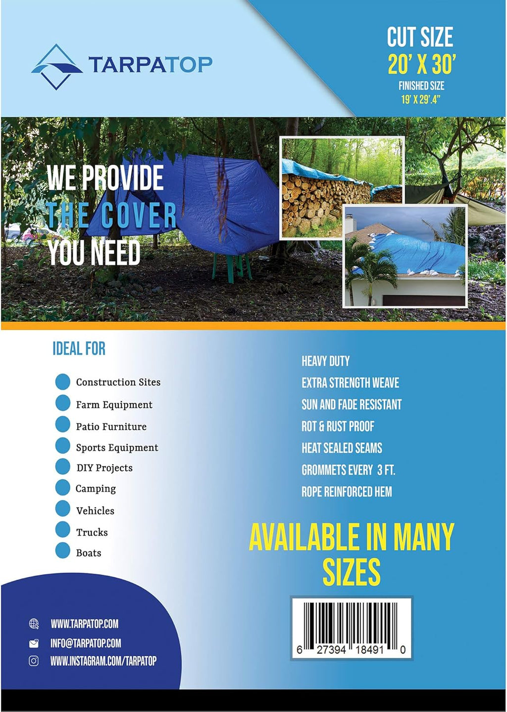 Blue Waterproof Poly Tarp O681