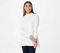 Pima Mock-Neck Trapeze Hem Top Y61244