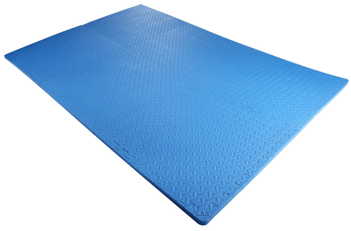 1 In. Thick EVA Foam Interlocking Exercise Mat, 18 Piece, Black K9331