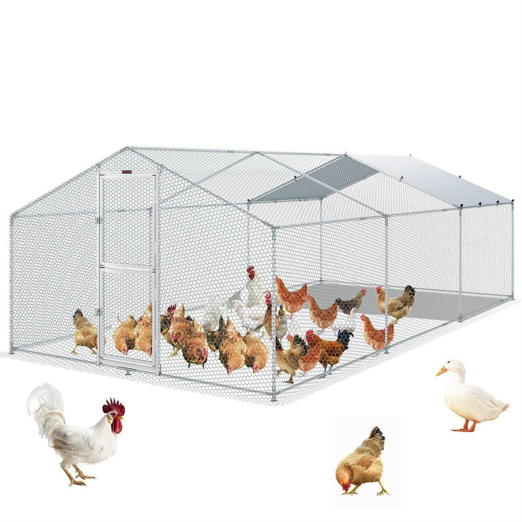 Large Metal Chicken Coop with Run G423395