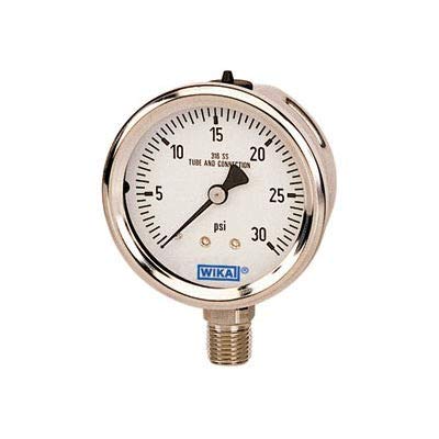 Bourdon Tube Pressure Gauge, 0 to 200 psi, 2.5" Dial, 1/4 NPT(M), Pack of 2 U803