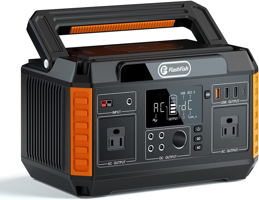 560W Portable Power Station, 520Wh/140400mAh, 2x110V/560W AC Outlets, 5xDC Output, 4xUSB Outputs, Lithium Battery Pack T34869