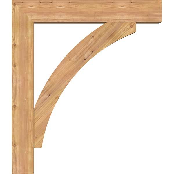 Thorton Block Smooth Bracket with Offset Brace, Western Red Cedar O6014