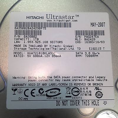 1TB 7200RPM SATA 3.5 Hard Drive E80046