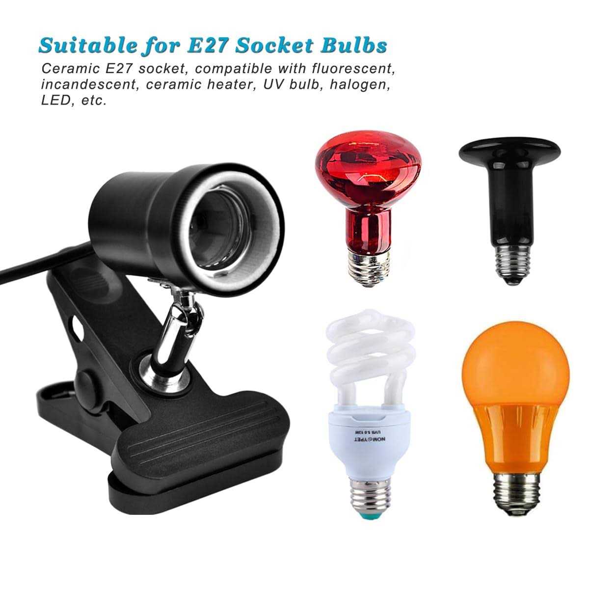Reptile Heat Lamp with 50W UVA UVB Light Bulb P905