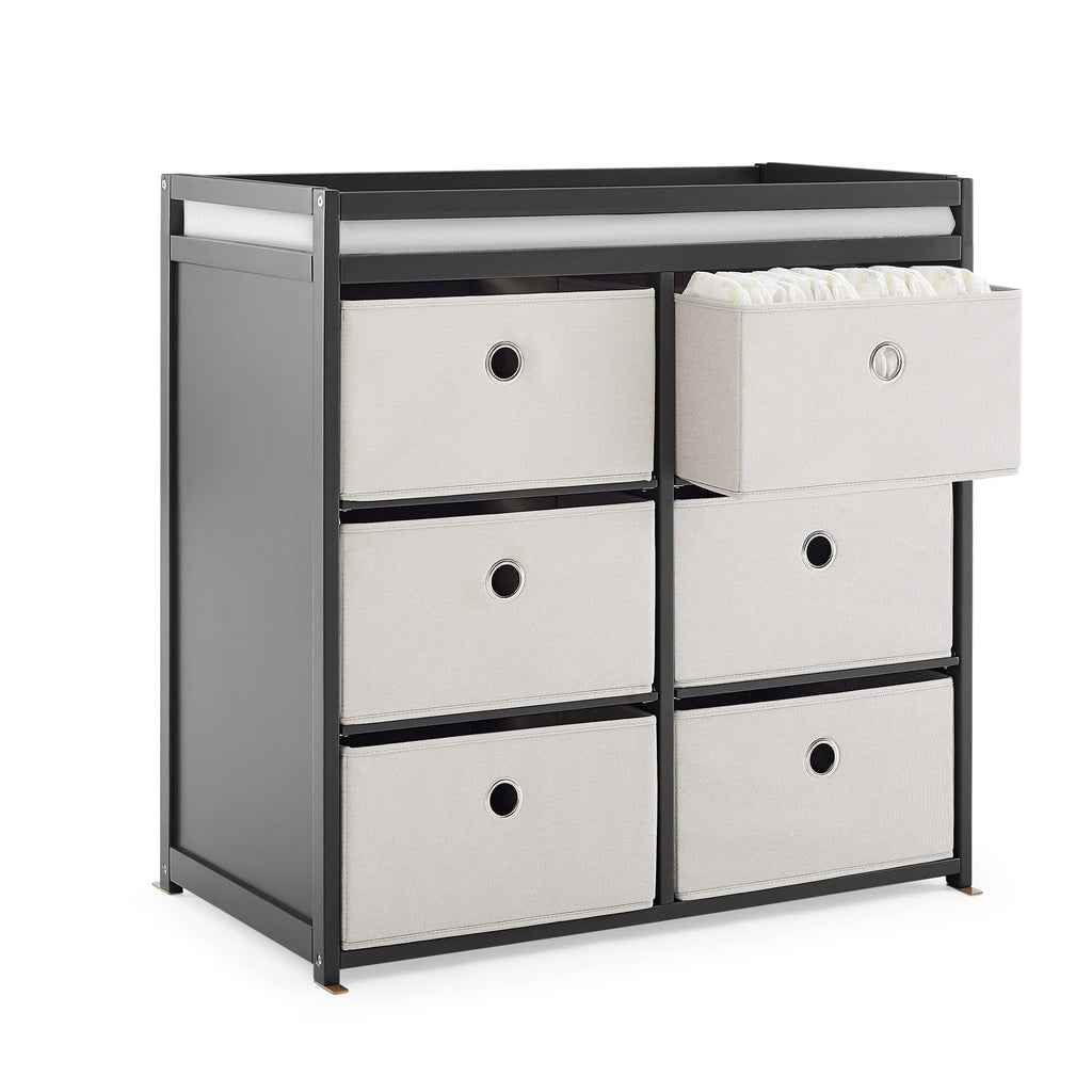 Changing Table with Fabric Bins W75799