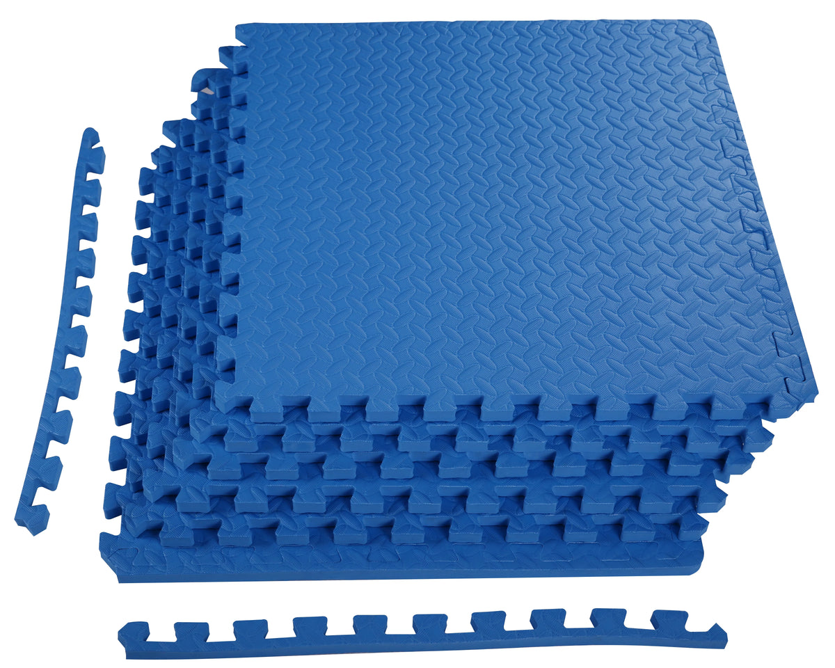 1 In. Thick EVA Foam Interlocking Exercise Mat, 18 Piece, Black K9331
