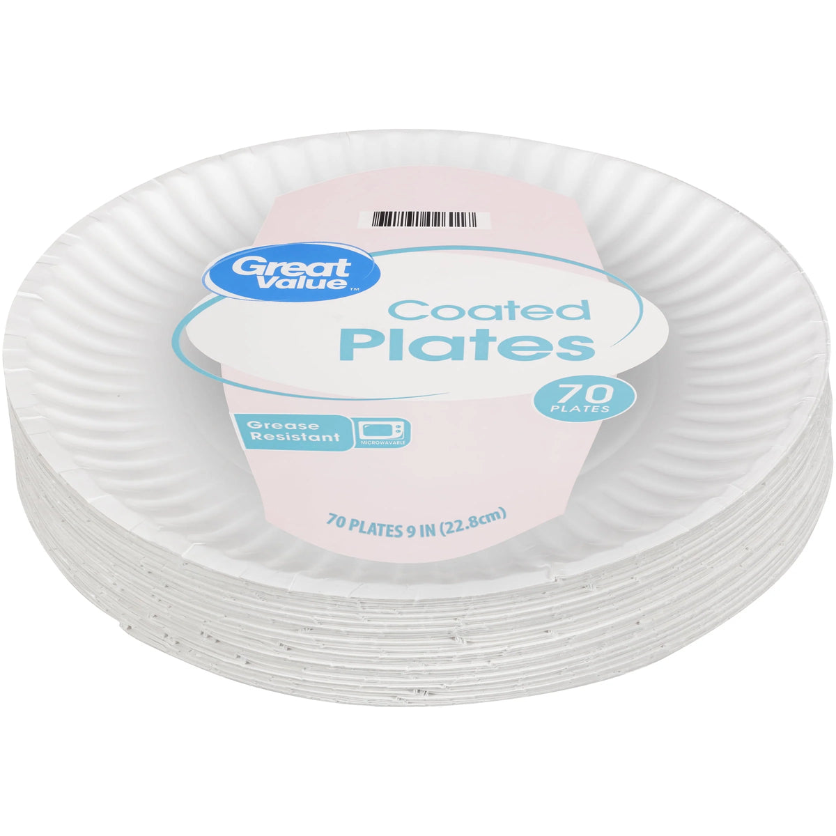White 9 in 70 Count Disposable Paper Plates T961