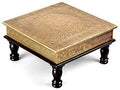 Brass and Wooden Indian Chowki Low Stool N63060