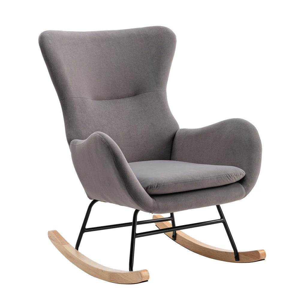 Velvet Recliner Chair with High Backrest and Armrests U50864