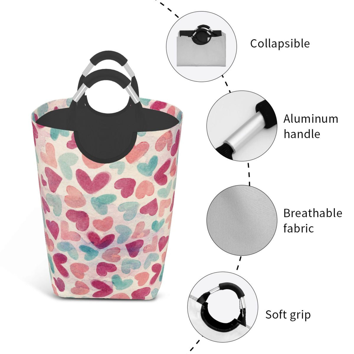 50L Foldable Waterproof Oxford Fabric Laundry Hamper T75517