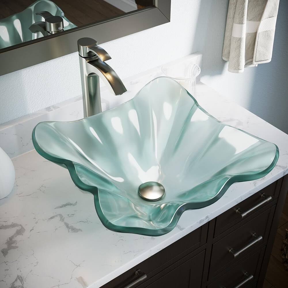 Brushed Nickel Vessel Faucet Ensemble B491