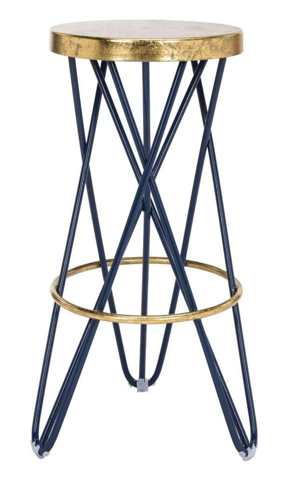 White Gold Leaf Bar Stool Y302