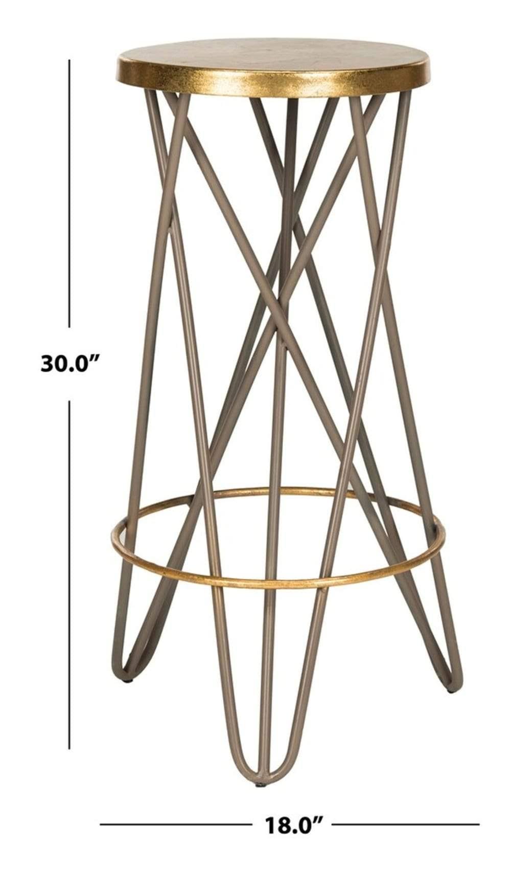 White Gold Leaf Bar Stool Y302