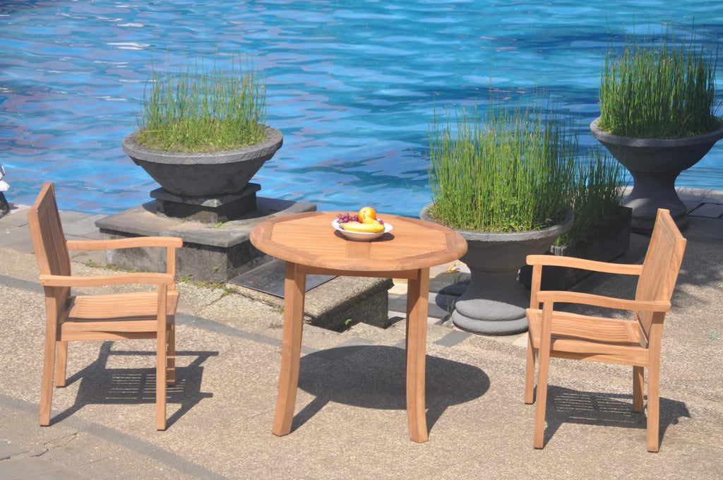 Grade-A Teak 3 Pc Outdoor Dining Set E59933