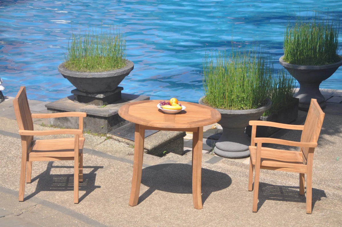 Grade-A Teak 3 Pc Outdoor Dining Set E59933