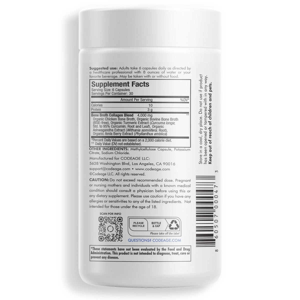 Organic Bovine & Chicken Bone Broth Collagen Capsules R23124