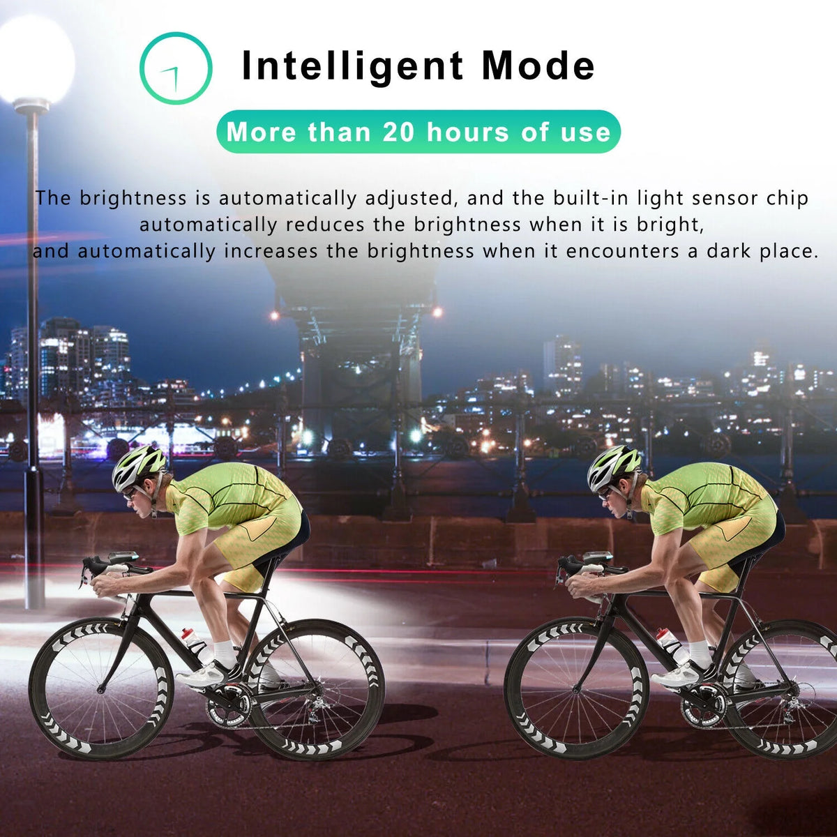 Black+Green Bicycle Front Lamp V563270