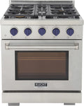 30 4.2 cu. ft. Natural Gas Range in Stainless Steel with Blue Accents Z854