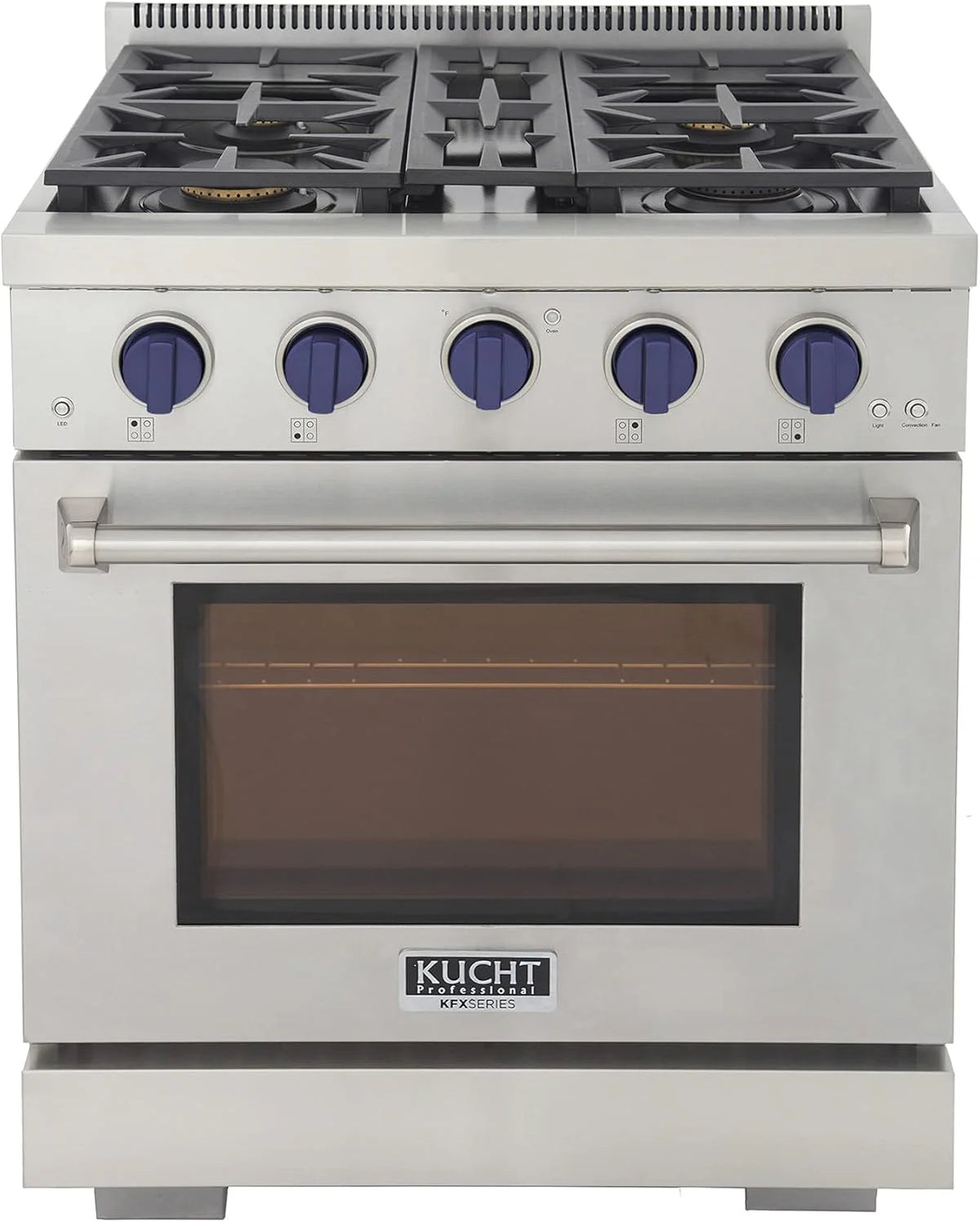 30 4.2 cu. ft. Natural Gas Range in Stainless Steel with Blue Accents Z854