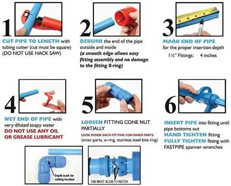 3/4" Female NPT Adapter for Fast Pipe Tubing D1686